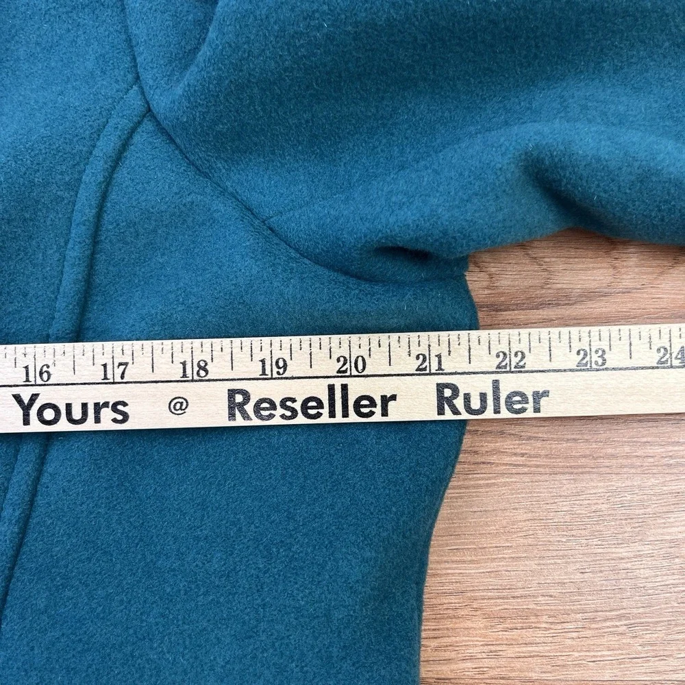 Lands' End Wool Blend Pea Coat Turquoise Women's‎ Size 14P
